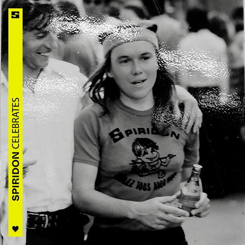Chantal Langlacé à Marvejols-Mende en 1975, portant le t-shirt Spiridon – pionnière du running féminin et figure du mouvement Spiridon en France.