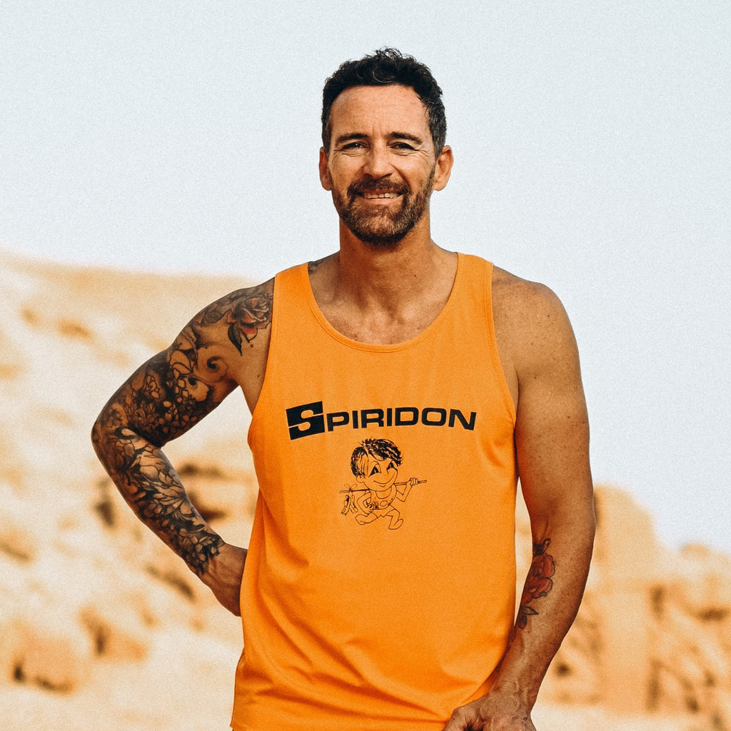 Spiridon débardeur orange free to run recyclé running marathon 