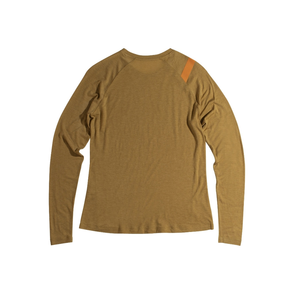 Spiridon T-shirt technique running manches longues tencel et laine mérinos Free to Run orange femme marathon trail