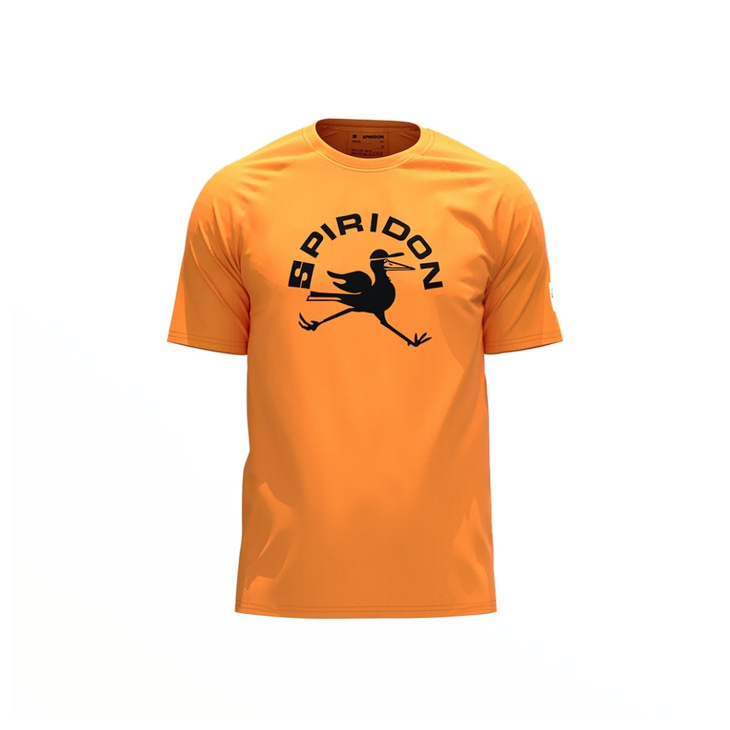 Spiridon T-shirt running orange recyclé bird free to run marathon trail 